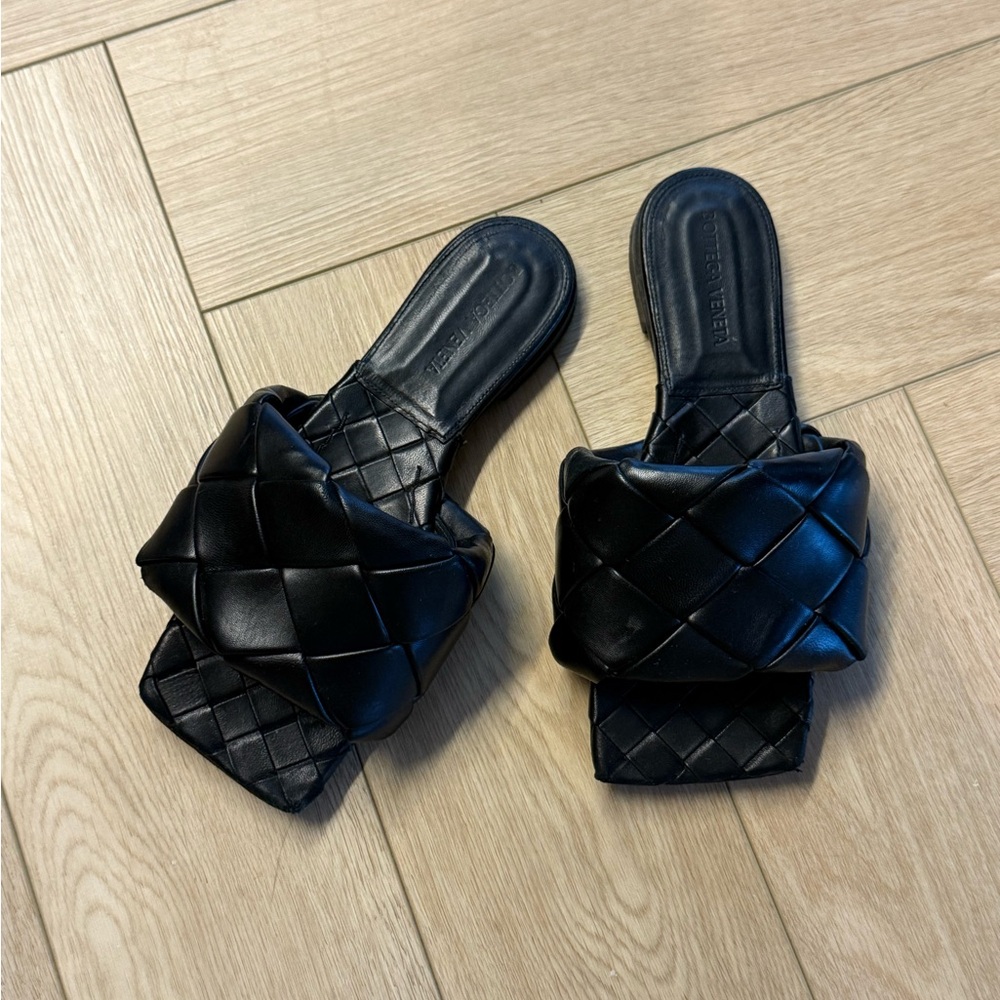Bottega Veneta Black Quilted Mules